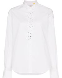 Moncler Shirt With Floral Appliquè - White