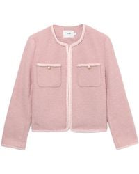 B+ AB - Braided-Trim Tweed Jacket - Lyst