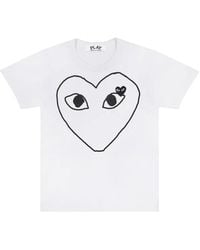 COMME DES GARÇONS PLAY - Signature Heart Print Cotton T-Shirt - Lyst