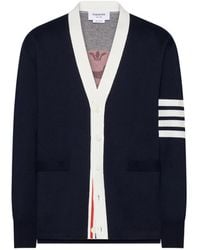 Thom Browne - Crest Intarsia Jacquard 4-Bar Rugby Fit Cardigan - Lyst
