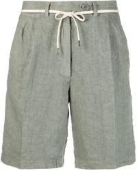 Aspesi - Tie-Waist Linen Shorts - Lyst