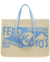 Ferragamo - Large Venna Logo-embroidered Tote Bag - Lyst
