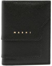 Marni - Logo-stamp Bi-fold Leather Wallet - Lyst