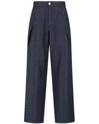Sibel Saral - Rose Windowpane-Pattern Pleated Trousers - Lyst