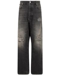 John Richmond - Distressed Logo-Print Baggy Jeans - Lyst