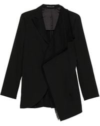 Yohji Yamamoto - Asymmetric Frayed-Edge Jacket - Lyst