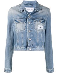 Calvin Klein Giacca denim crop - Blu