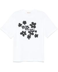 Marni - T-Shirt With Floral Motif - Lyst