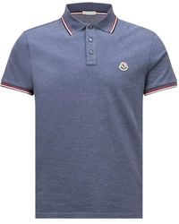 Moncler - Polo À Bords Rayés Et Logo - Lyst