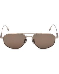 ZEGNA - Double-Bridge Pilot-Frame Sunglasses - Lyst