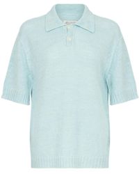 Maison Margiela - Short-Sleeve Hemp Polo Top - Lyst