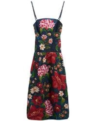 Barbour - X Farm Rio Midi Wild Flower Floral-Print Beaded-Strap Dress - Lyst