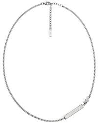 Emporio Armani - Logo-Plaque Curb-Chain Necklace - Lyst