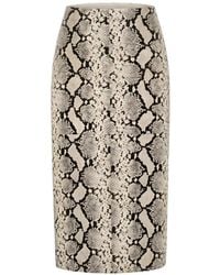 Rohe - Midi-Rok Met Slangenleer-Effect - Lyst