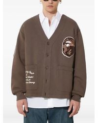 A Bathing Ape - College Badges Button Cardigan - Lyst