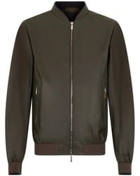 Moorer - Zip-Up Leather Bomber Jacket - Lyst