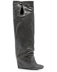 The Attico - Leon Folded-Design Knee-High Boots - Lyst