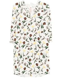 Marni - Minikleid mit Tulpen- und Hasen-Print - Lyst