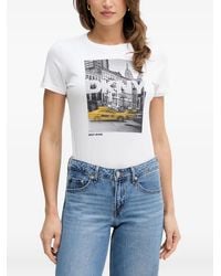 DKNY - Crystal-Embellished Graphic-Print T-Shirt - Lyst