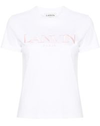 Lanvin - T-Shirt With Embroidery - Lyst