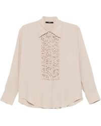 Seventy - Ruffled-Trim Long-Sleeve Shirt - Lyst