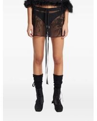 Ann Demeulemeester - Embroidered Silk-Voile Shorts - Lyst