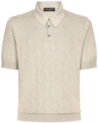 Dolce & Gabbana - Silk Jacquard Polo Shirt With Dg Logo - Lyst