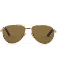 Prada - Logo-plaque Pilot-frame Sunglasses - Lyst