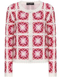 Dolce & Gabbana - Panelled Crochet-knit Cardigan - Lyst