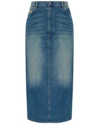 Moschino - Logo-Label Midi Skirt - Lyst