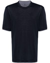 Brunello Cucinelli - Contrast-trim T-shirt - Lyst