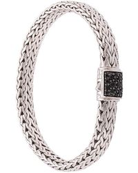 John Hardy Bracciale Classic Chain in argento e zaffiri neri - Nero
