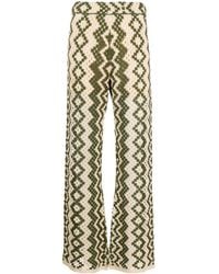 Sandro - Crochet-knit Straight-leg Trousers - Lyst