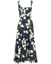 Carolina Herrera - Floral-Print Midi Dress - Lyst