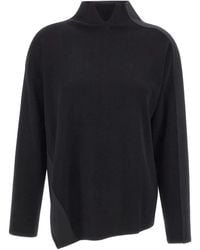 Elena Miro - Asymmetrical-Hem High-Neck Sweater - Lyst