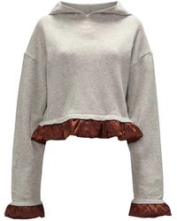JW Anderson - Felpa Crop Con Cappuccio - Lyst