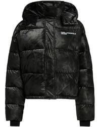 KARL LAGERFELD - Cropped Puffer Jacket - Lyst