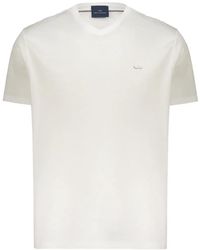Paul & Shark - Logo-Embroidered V-Neck T-Shirt - Lyst