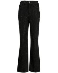 Self-Portrait - Mid-Rise Embellished Flared Jeans - Lyst