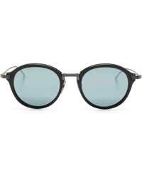 Thom Browne - Lunettes De Soleil À Monture Ronde - Lyst