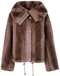 DR. HOPE - Jacke aus Faux Fur mit Fischgrätenmuster - Lyst