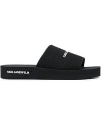 KARL LAGERFELD - Logo-Print Slides - Lyst