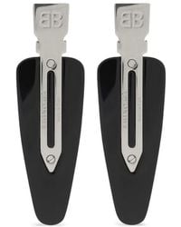 Balenciaga - Logo-Engraved Hair Clips - Lyst