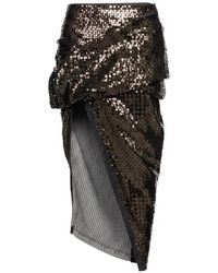 Rick Owens - Sequin-Embellished Draped Midi Skirt - Lyst