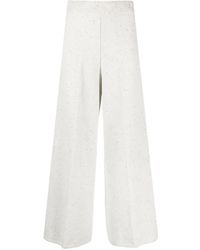 JOSEPH - Flared Tweed Cropped Trousers - Lyst