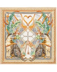 Ferragamo - Leopard-Print Silk Scarf - Lyst