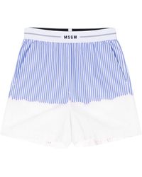 MSGM - Ombré Striped Cotton Shorts - Lyst