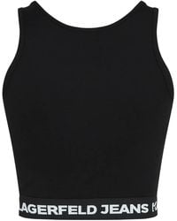 KARL LAGERFELD - Logo-Tape Tank Top - Lyst