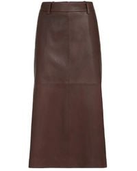 Brunello Cucinelli - Polished Nappa Leather Pencil Skirt - Lyst