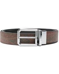 Etro - Paisley-Print Leather Belt - Lyst